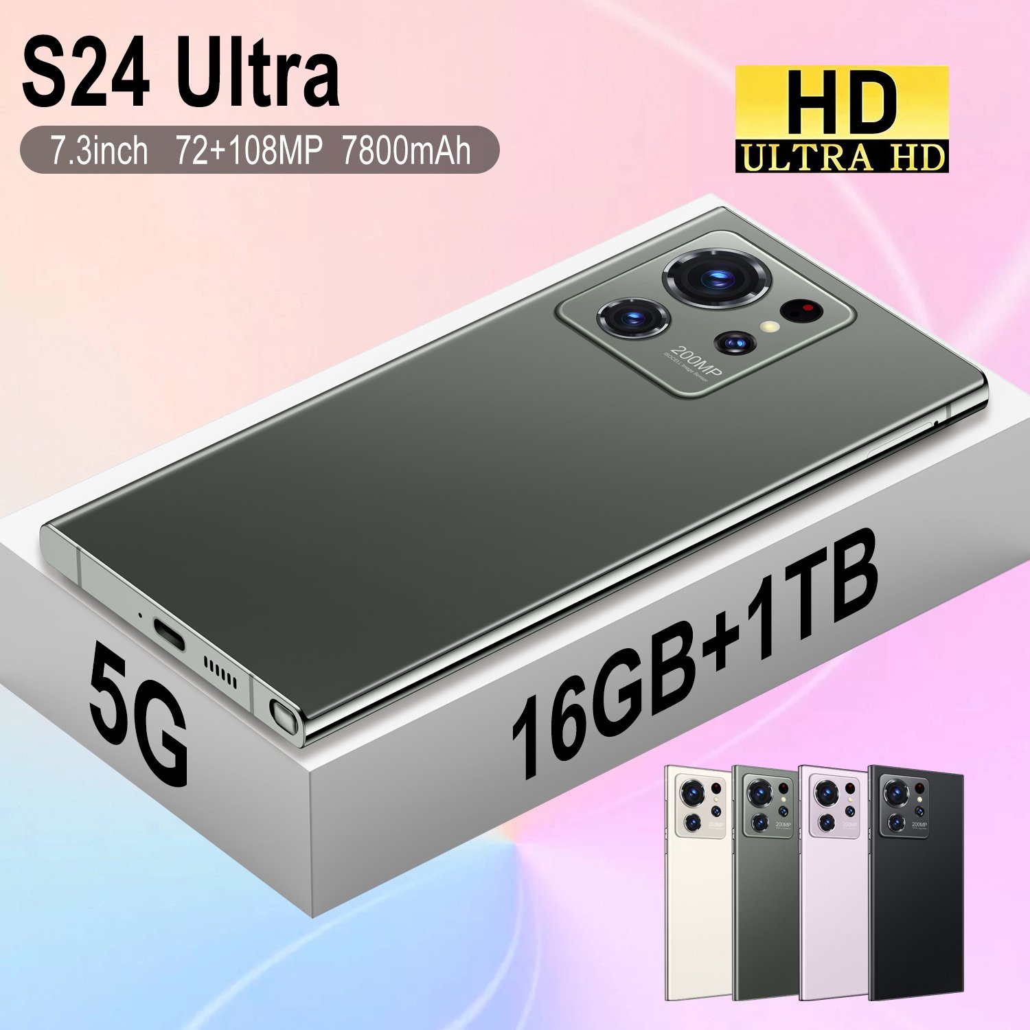 original S23 Ultra Original S24 Ultra Original 16gb+1tb 7.3 Inch 48mp+100mpv 3g/4g/5g High Quality Android 14.0 Smart Cell Phone